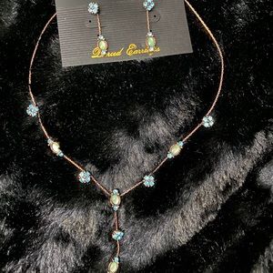 Park Lane Aqua Glow Necklace/Earring Set RARE